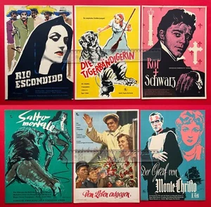6 x DDR Progress Filmplakat A4 Format 1955 Rio Escondido, Die Tigerbänd.( F23525 - Bild 1 von 2