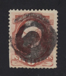 US # 186 Unlisted SOTN "C" Fancy Cancel 6c Lincoln Large Bank Note - Foto 1 di 2
