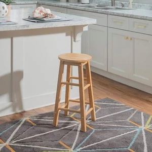 Classic Counter Height Wood Barstool round Seat for kitchen - Picture 1 of 13