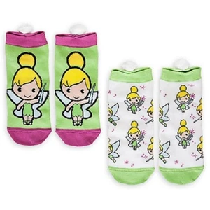 Disney Store Socks Ladies Disney 2 Tinker Bell NEW - Picture 1 of 6