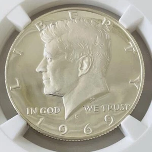 1969 U.S. Half Dollar Silver Coin Kennedy NGC PF 69 CAMEO - Picture 1 of 24