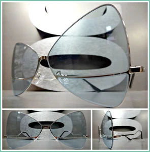 OVERSIZE RETRO Style SUN GLASSES Butterfly Bow Shaped Frame Rare Mint Green Lens - Picture 1 of 6