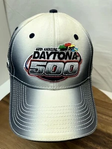 Cappello berretto Daytona 500 bianco e grigio Hombre grande corsa americana cinturino posteriore 48° - Foto 1 di 18