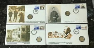 GREECE 2023 - Constantin Caratheodory FDC set with personal stamps and 2€ coins - Picture 1 of 5