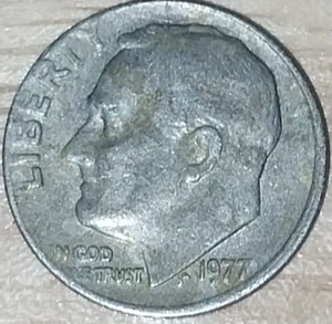 1977 Dime - Errors Mint Mark, Date, WE On Rim , Weak Letters On Reverse. - Picture 1 of 6