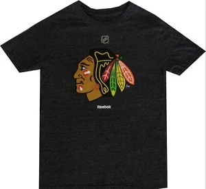 Chicago Blackhawks Reebok Heathered Black Tri Blend YOUTH Boys Shirt Clearance - Picture 1 of 1