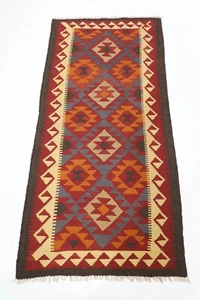 7 ft Hallway Runner Multicolor Kilim Afghan Hand Knotted Wool Bedroom kilim - Picture 1 of 8