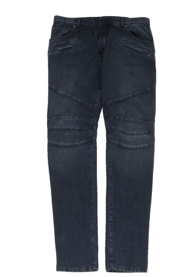 Pierre Balmain Biker Jeans Size 36x36 Dark Blue Indigo Skinny Denim Cotton Pants - Image 1 of 4