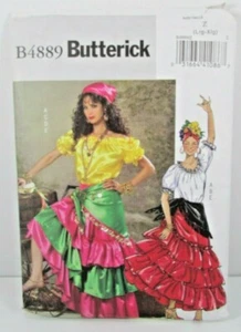 Butterick B4889 Gitano Baile Flamenco Disfraz Top Falda Bufanda Patrón Z (Lrg-Xlg) - Imagen 1 de 3