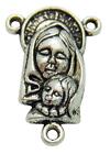 Mrt Madonna And Child Holy Rosary Center Silver Plate Centerpiece Catholic Gift