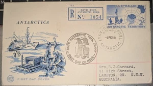1958 Australian Antarctic Territory Registed 2/- Davis ANARE Base Cancel - Picture 1 of 2