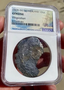 Netherlands  (1636-66) Silver Ducaton NGC Vliegenthart Shipwreck - Picture 1 of 2