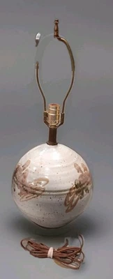 VTG California Ceramic Studio Art Stoneware  Pottery Lamp Iris 1970's MCM - Image 1 of 4