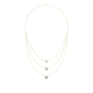 Collar colgante de diamantes de corte redondo cultivado en laboratorio de 3,40 quilates certificado IGI de oro de 14 k - Imagen 1 de 17