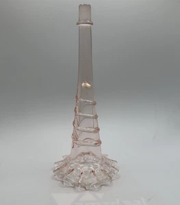 Epergne Trumpet Horn Vase Pink Depression Swirl Pattern - Picture 1 of 8