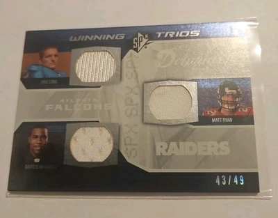 2008 SPx - Winning Trios Matt Ryan, Darren McFadden, Jake Long #WT24 Numbered to - Image 1 of 3