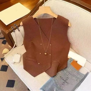 Solid Color Vneck Sleeveless Jacket for Women Summer Sports Beach Wear - Picture 1 of 13