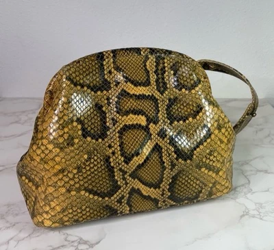Officine Creative Python Print Leather Convertible Frame Clasp Crossbody Bag - Image 1 of 4