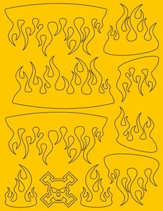 Micro Flames RC Maschere Vernice Auto - XXX Principale Vinile Pretagliato RC Mascherina Stencil - Foto 1 di 8