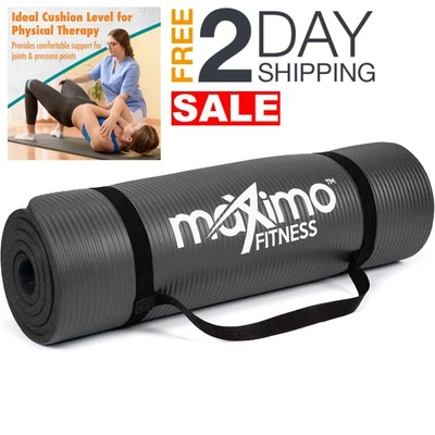 MAXIMO FITNESS Tapete Gruesa 1/2 Pulgada Colchoneta Para Hacer Ejercicio En Casa Gym Yoga Mat