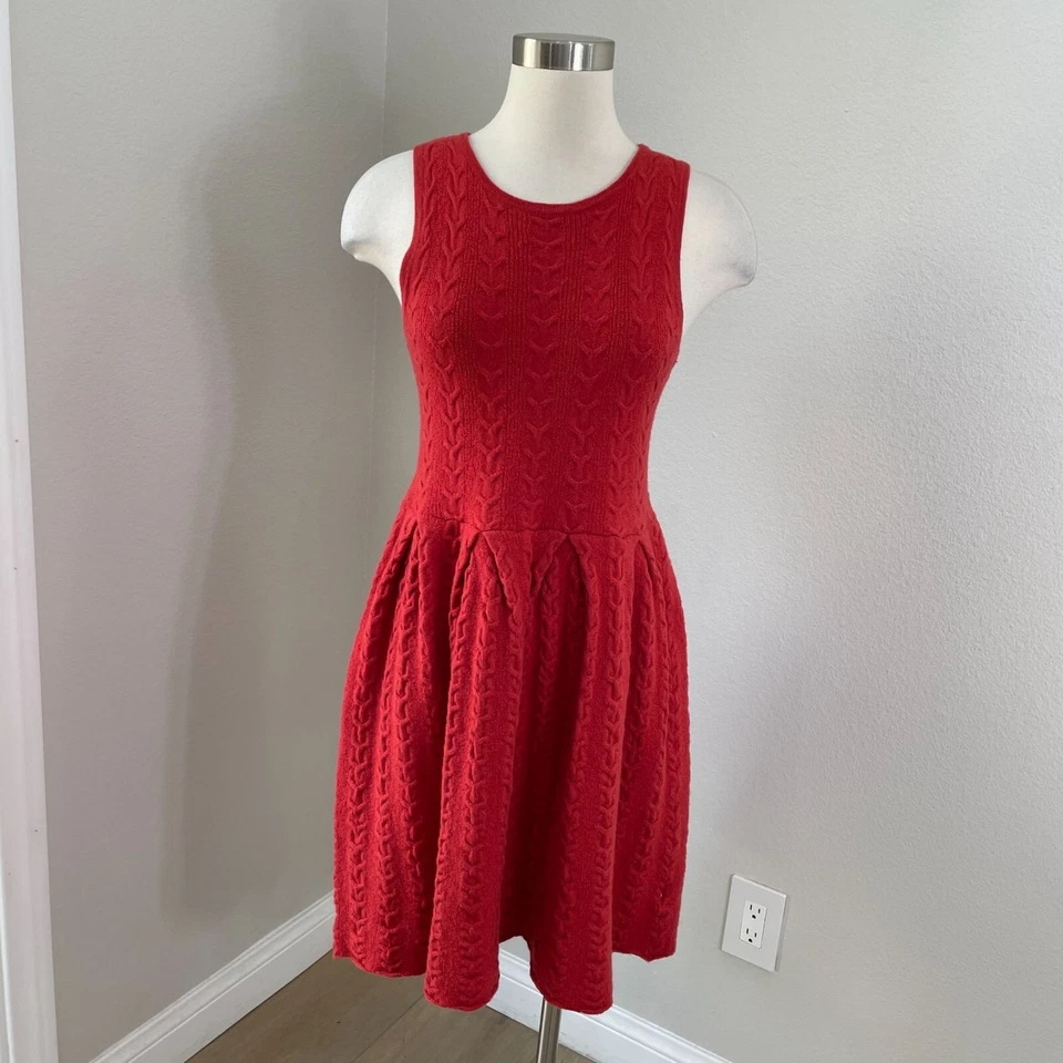 Vestido Suéter Anthropologie Far Away From Close Para Mujer Medio Tejido con Cable Óxido Foto 1 de 4