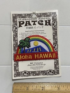 NIP Aloha Hawaii Rainbow Hawaiian Souvenir Embroidered Iron-on Patch Badge - Picture 1 of 3