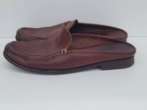 COLE HAAN Womens sz 7.5 B brown Leather Slip on Mules - Picture 1 of 6