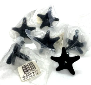 Juego de 6 perillas decorativas de gabinete de cajón estrella perilla natural de hierro fundido negro - Imagen 1 de 4