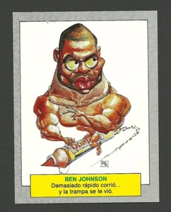 Ben Johnson Track and Field Sprinter Scarce 1990 Spanish Sticker Card #39 - Imagen 1 de 1