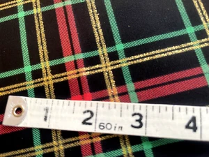 ROT SCHWARZ UND GOLD METALLIC KARIERT 100 % BAUMWOLLSTOFF (BTY) - Bild 1 von 2