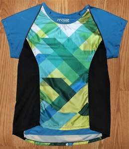 MOXIE CICLISMO MANGA CORTA BLUSA ABSORBENTE COLORIDA AZUL VERDE TALLA XXL TOP - Imagen 1 de 9