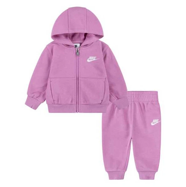 Tuta bambina Nike LBR FZ Club Set - Rosa - Immagine 1 di 1