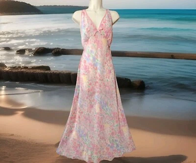 Sexy Lencería Vestido sin Mangas Vintage CABERNET Exquisito Floral de Gasa M Foto 1 de 4