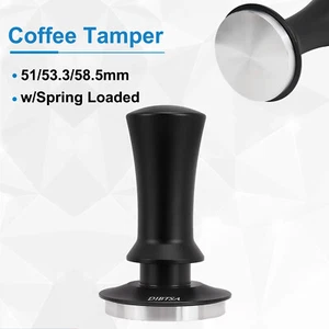 Coffee Tamper For Portafilter Espresso Press Tamper Spring Loaded Flat Base - Picture 1 of 17