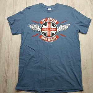 Def Leppard Rock Brigade 2018 Tour Graphic T-Shirt Blue Men’s Size M Band Tee - Picture 1 of 9