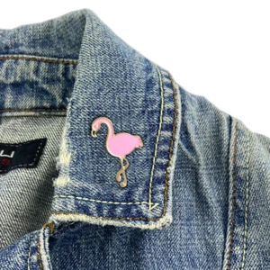 Romantic Pink Flamingo Enamel Metal Pin Jacket Bag Lapel Badge New - Picture 1 of 2