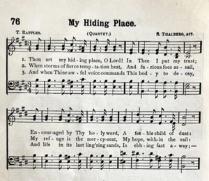 Partituras de 1887 My Hiding Place Christian Victorian Gospel Hymns 7,75 X 5" - Imagen 1 de 3
