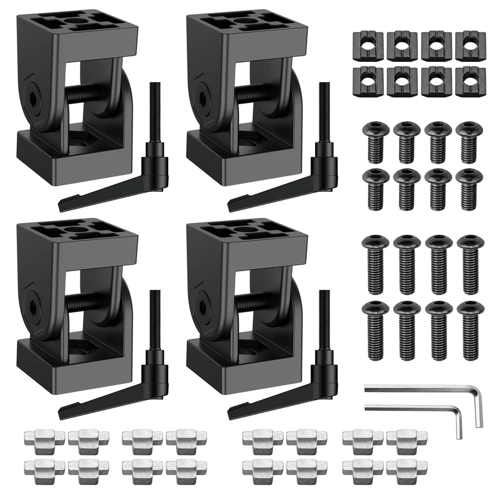 JiGiU Giunto angolare nero regolabile per profilo in alluminio 3030, 8 (d7a) - Immagine 1 di 1