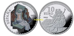 ESPAÑA 10 EUROS PLATA 2017 PROOF JUAN GRIS - EDGAR - V Serie Tesoros de Museos. - Bild 1 von 2