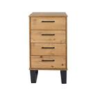 Chest of 4 Drawers Narrow Bedroom Furniture Wooden Clothing Storage Metal Handle
