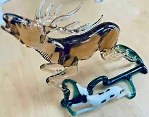 Rare Large Blown Glass Stag and Hunting Dog - Picture 1 of 7