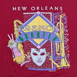 Camiseta De Colección 1989 Nueva Orleans Cuarto Francés Mardi Gras Pantalla Estrellas Mejor Etiqueta XL - Imagen 1 de 8