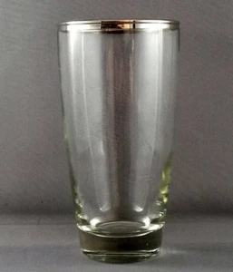 Libbey Tumbler  12 oz Clear w Platinum Rim Highball Glass Cooler 3003-15  - Picture 1 of 6