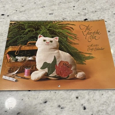 Current THE YEAR OF THE CAT 1983 VTG Craft Calendar Sewing Patterns Quilt New - Image 1 of 4