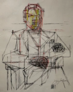 Jacques Villon — Homme assis — lithographie sur Arches signée dans la planche. - Picture 1 of 5
