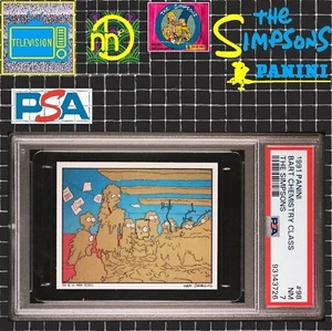 1991 Panini Simpsons Stickers - #98 Bart Chemistry Class - PSA 7 NM - Picture 1 of 4