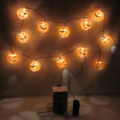 12 Halloween Pumpkin LED String lights battery Operated Ikea Kustfyr 105.601.90 - Image 1 of 4