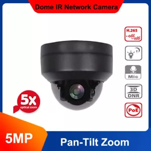 5MP 5X Zoom PTZ Dome Security Camera Built-in Mic Night Vision IR 30m Card Slot - Imagen 1 de 5