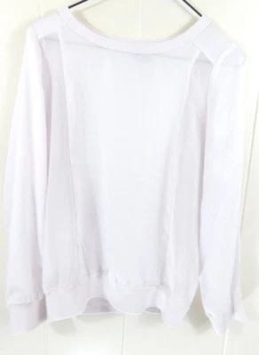 Vince Girls Small Top Sheer Side Panel Crew Neck Orchid Tint Lavender Shirt EUC - Image 1 of 4