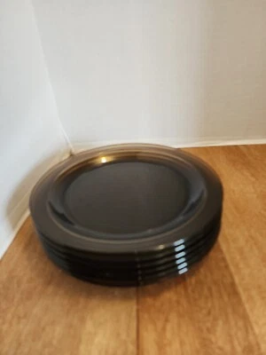 Plato de vidrio marrón ahumado Vereco de 7-5/16 pulgadas Foto 1 de 4